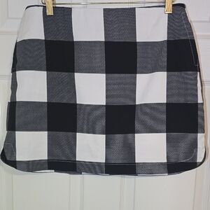 NWOT Versona Black and White Plaid Golf/Tennis Skort